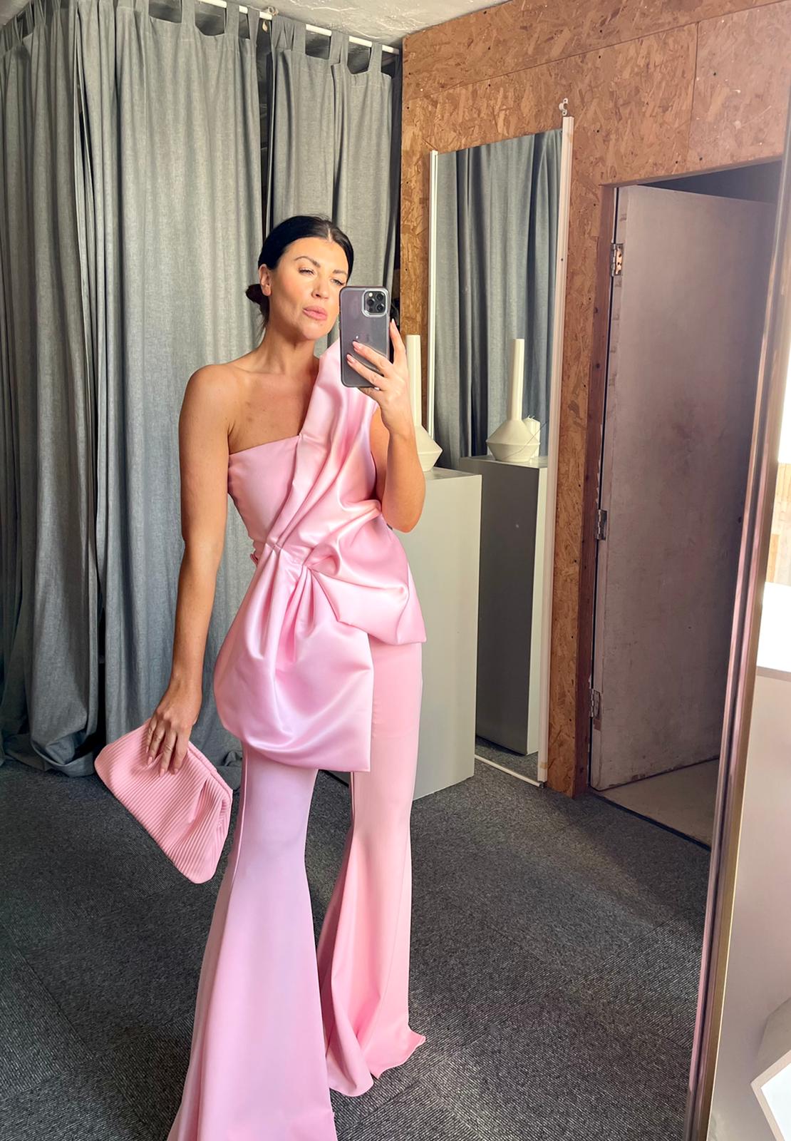 Pink wedding jumpsuit on sale