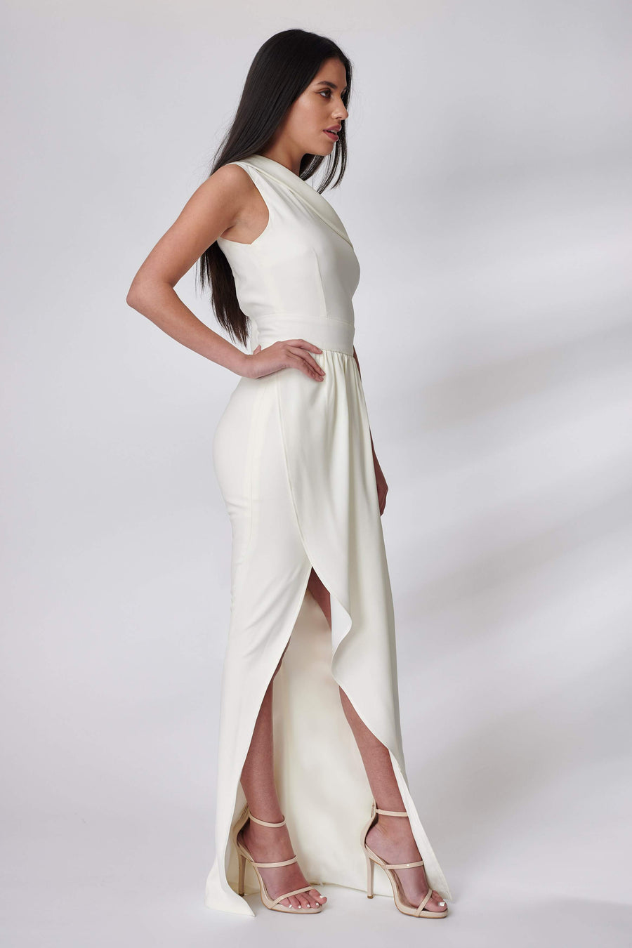 Ivory Crepe Adale Bridesmaid Dress