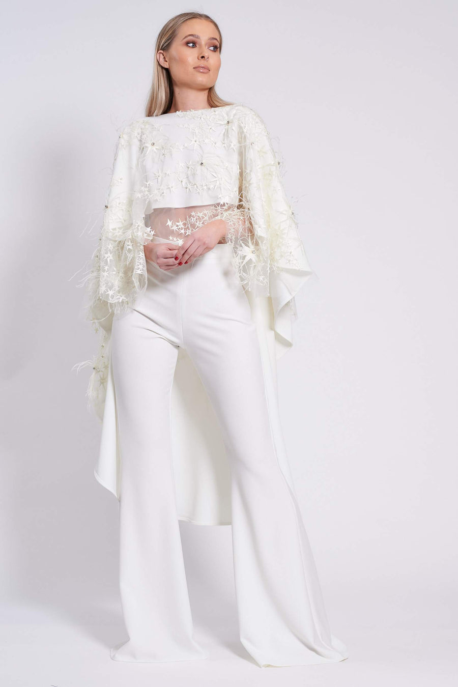 Ivory Lace Cropped Roxy Taba Top