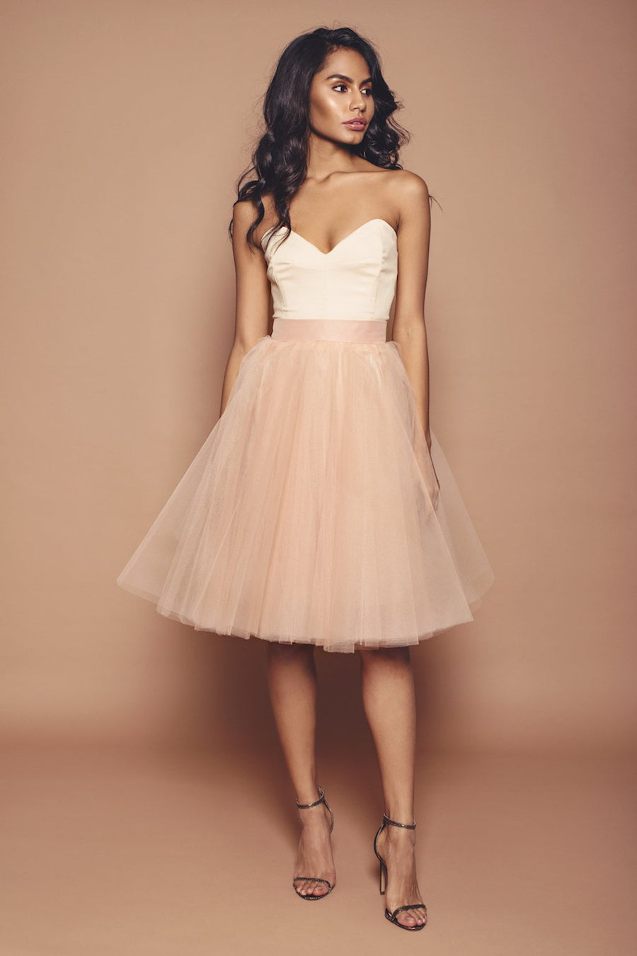 Blush and Peach Solai Bridesmaid Dress