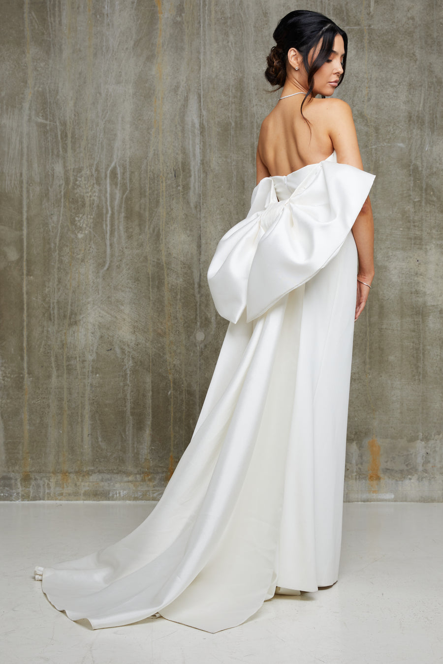 Haven Bandeau Satin Bow Back Bridal Dress