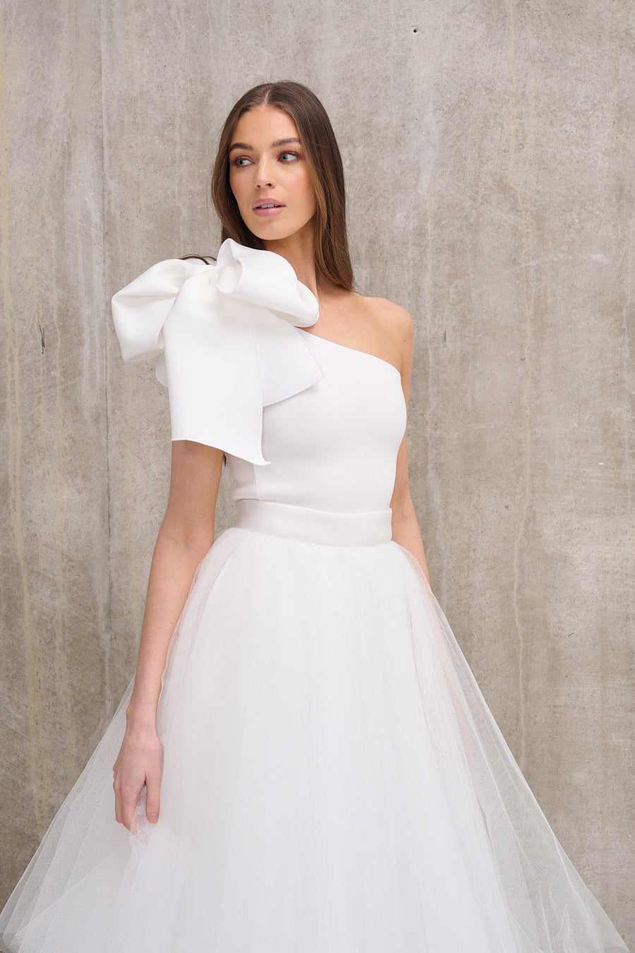 Ivory Bow Tulle Dress