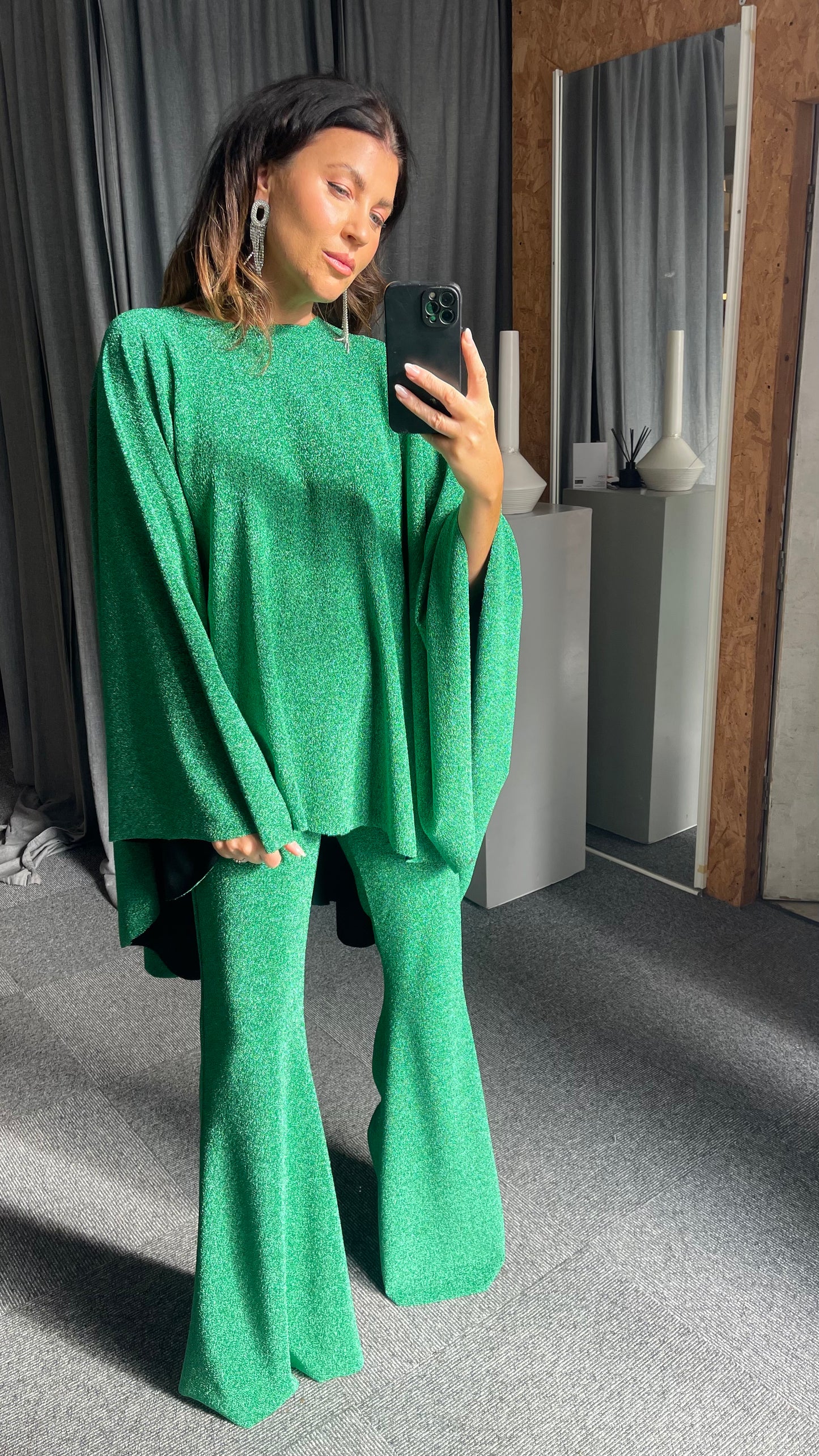 Emerald Glitter Multiway Taba Suit