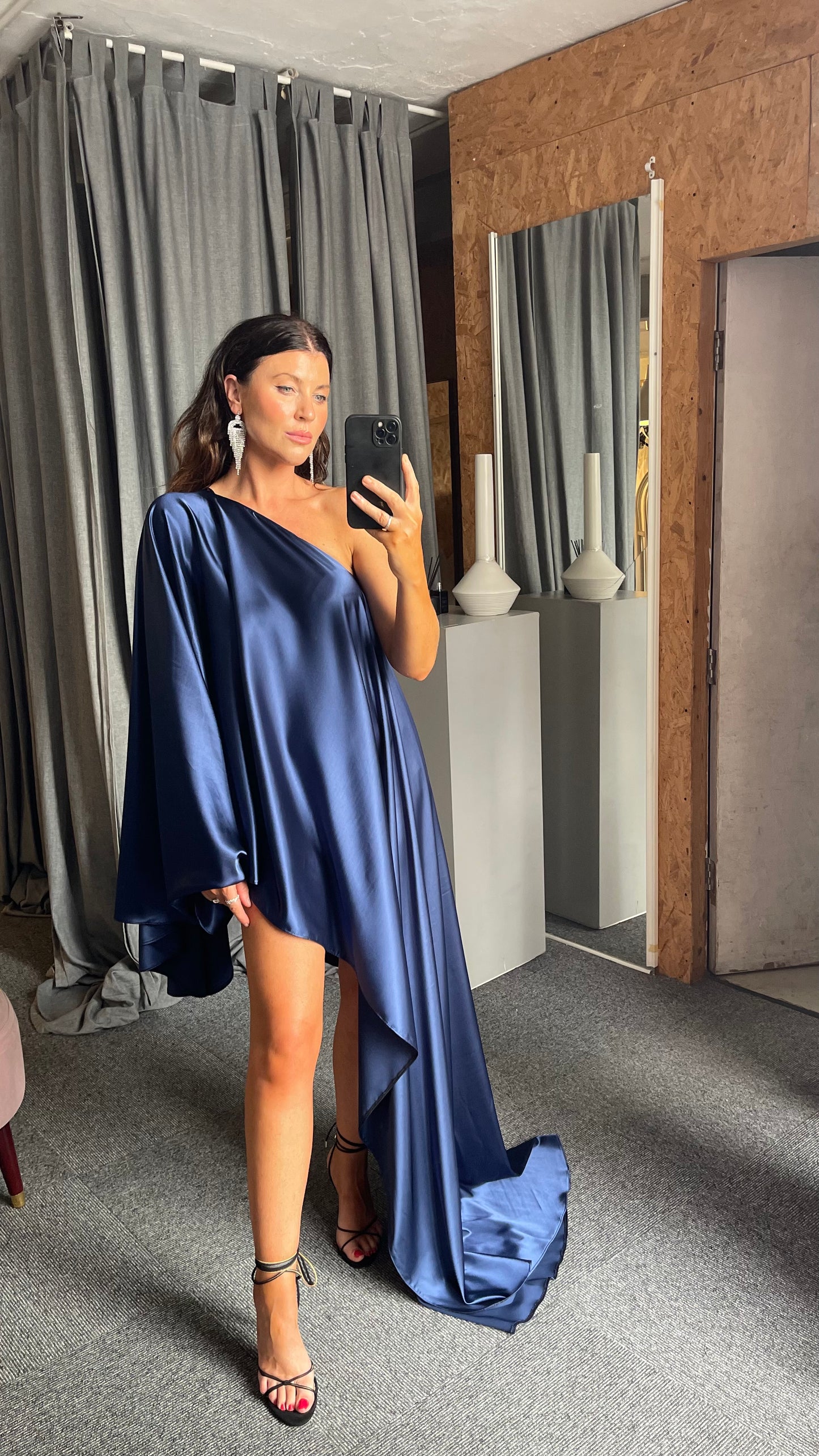 Navy Drape Dress - SALE