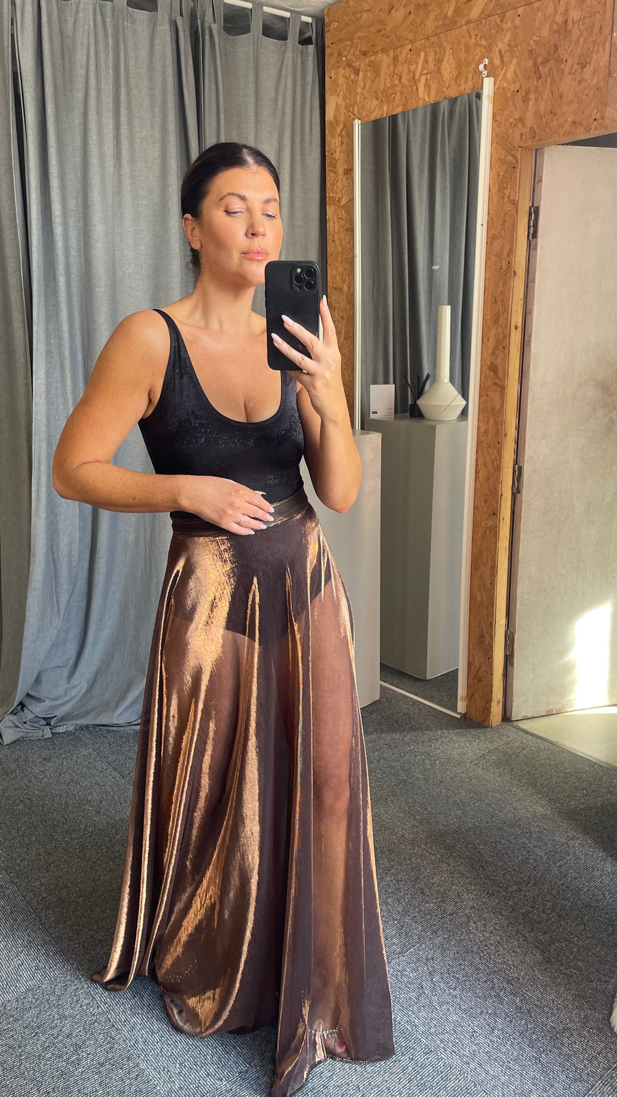 Bronze Sheer Maxi Skirt