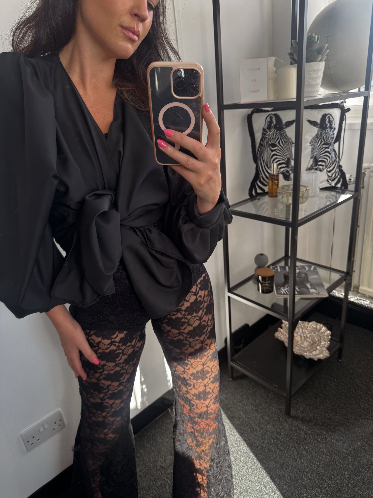 Black Delicate Lace Flares