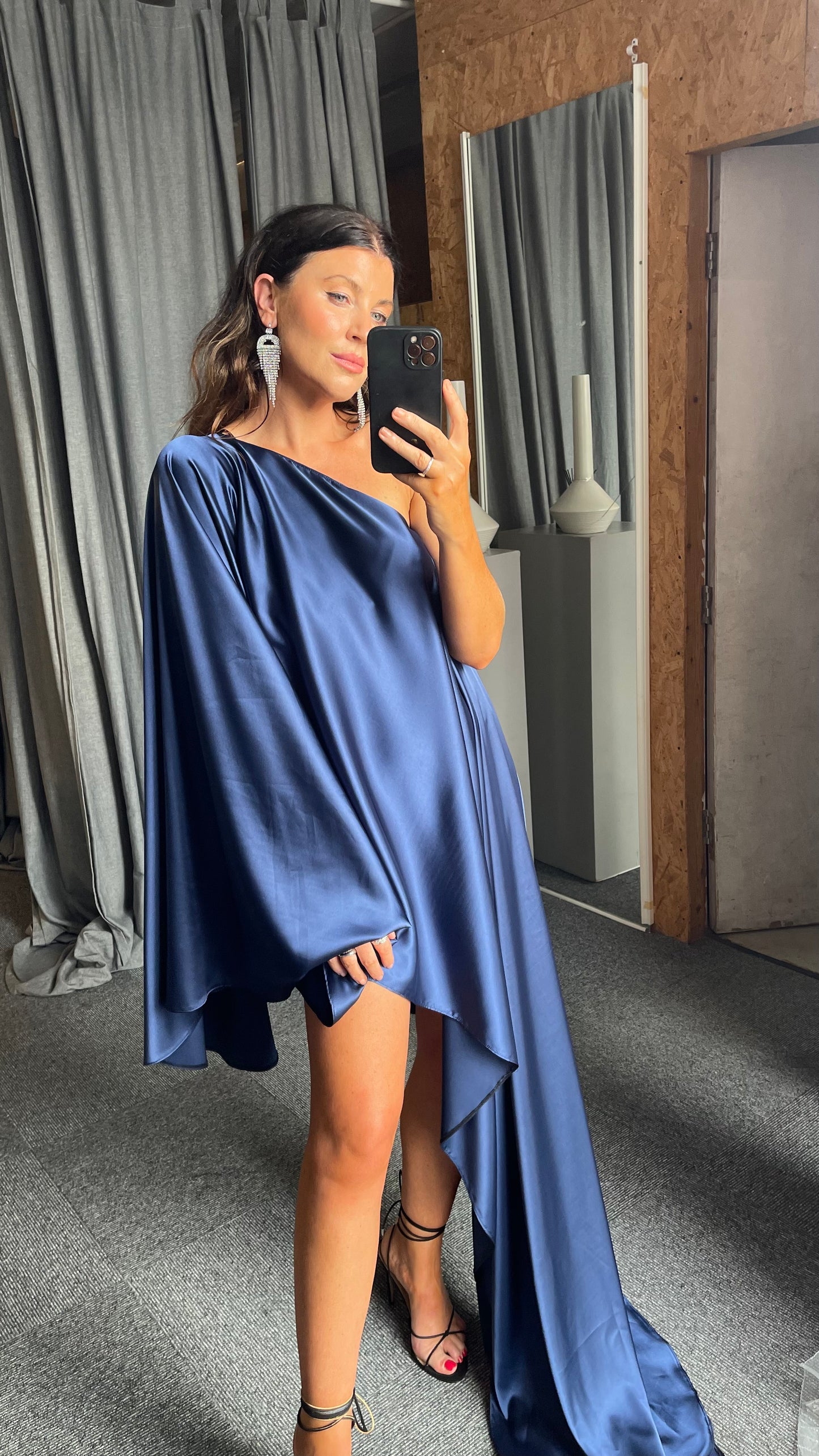 Navy Drape Dress - SALE