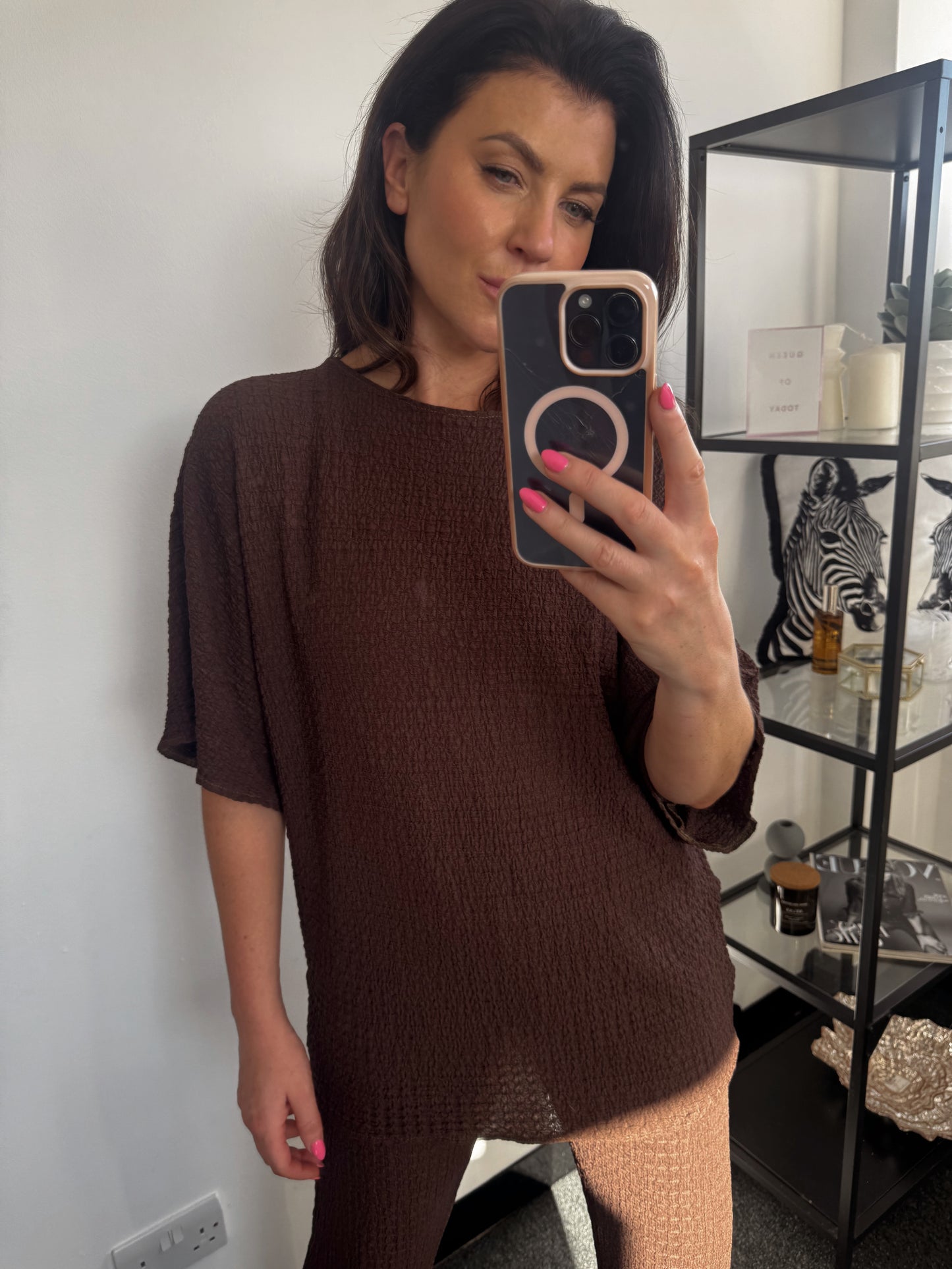 Chocolate Textured Jersey Co-Ord