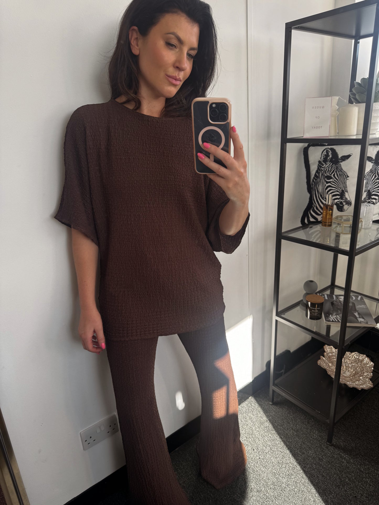 Chocolate Textured Jersey Co-Ord