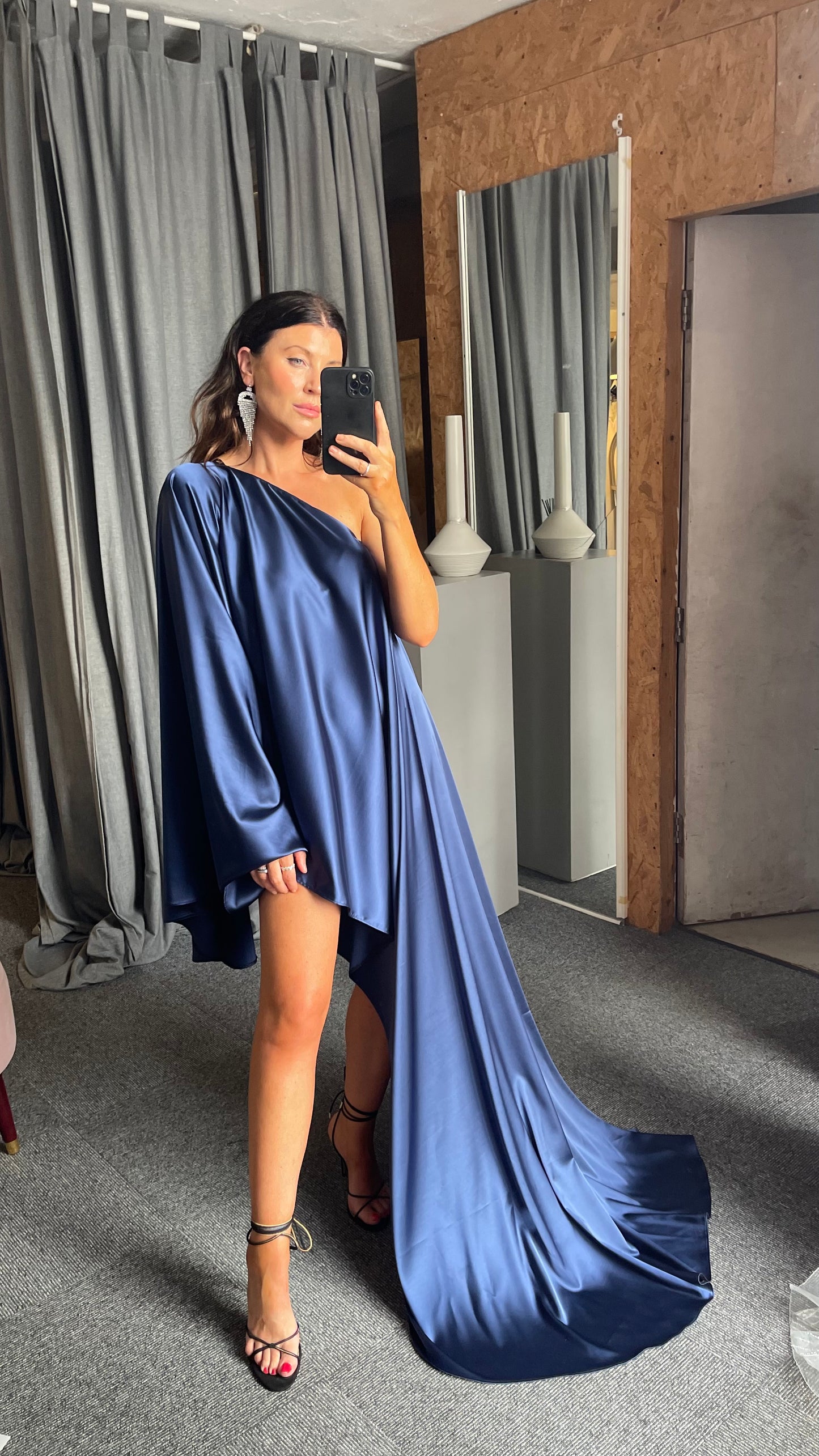 Navy Drape Dress - SALE