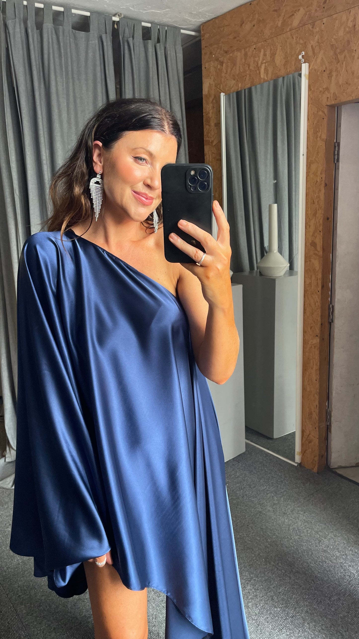 Navy Drape Dress - SALE