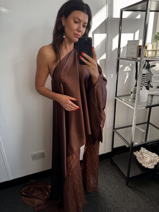 Brown Delicate Lace Flares