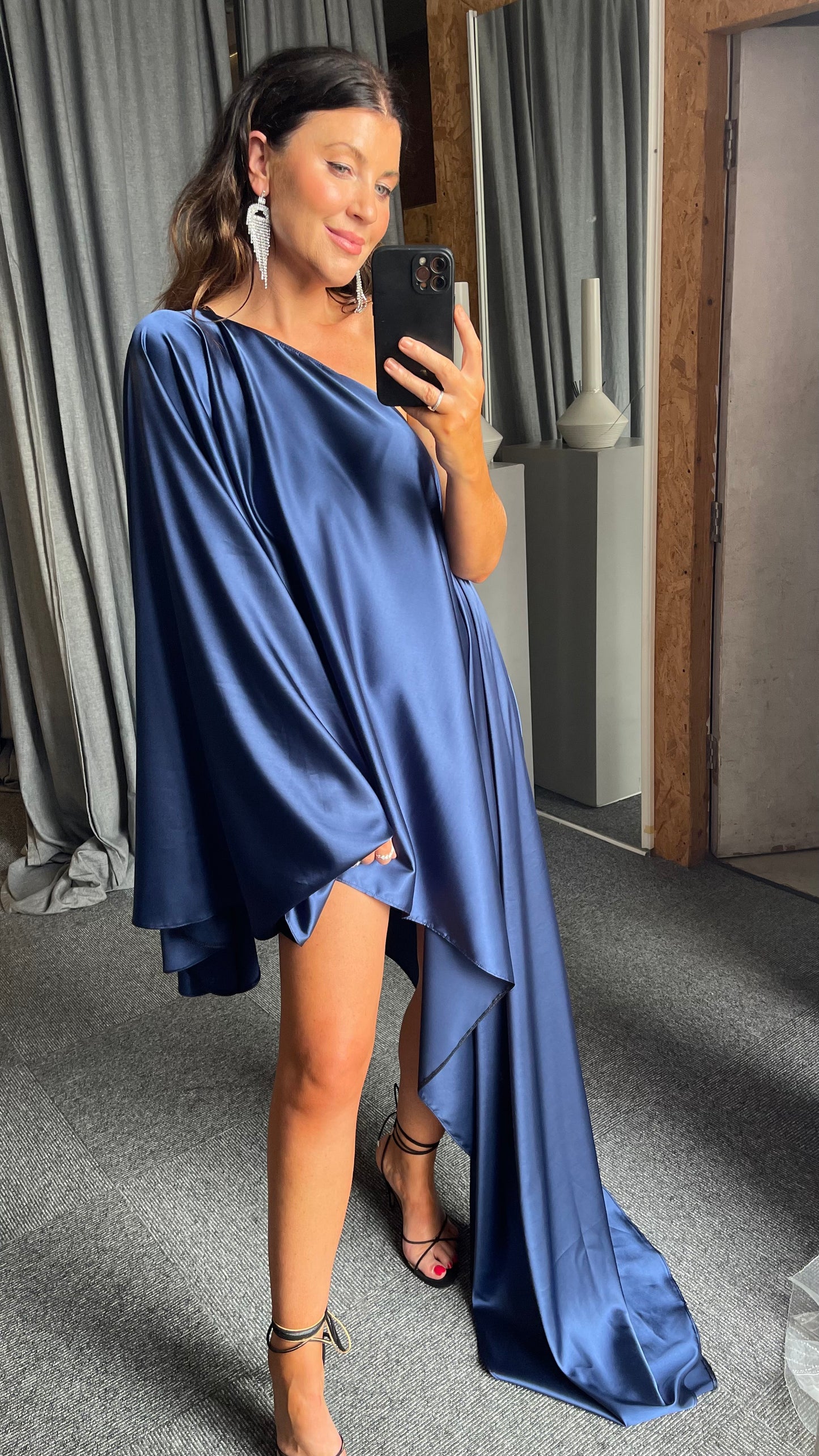 Navy Drape Dress - SALE