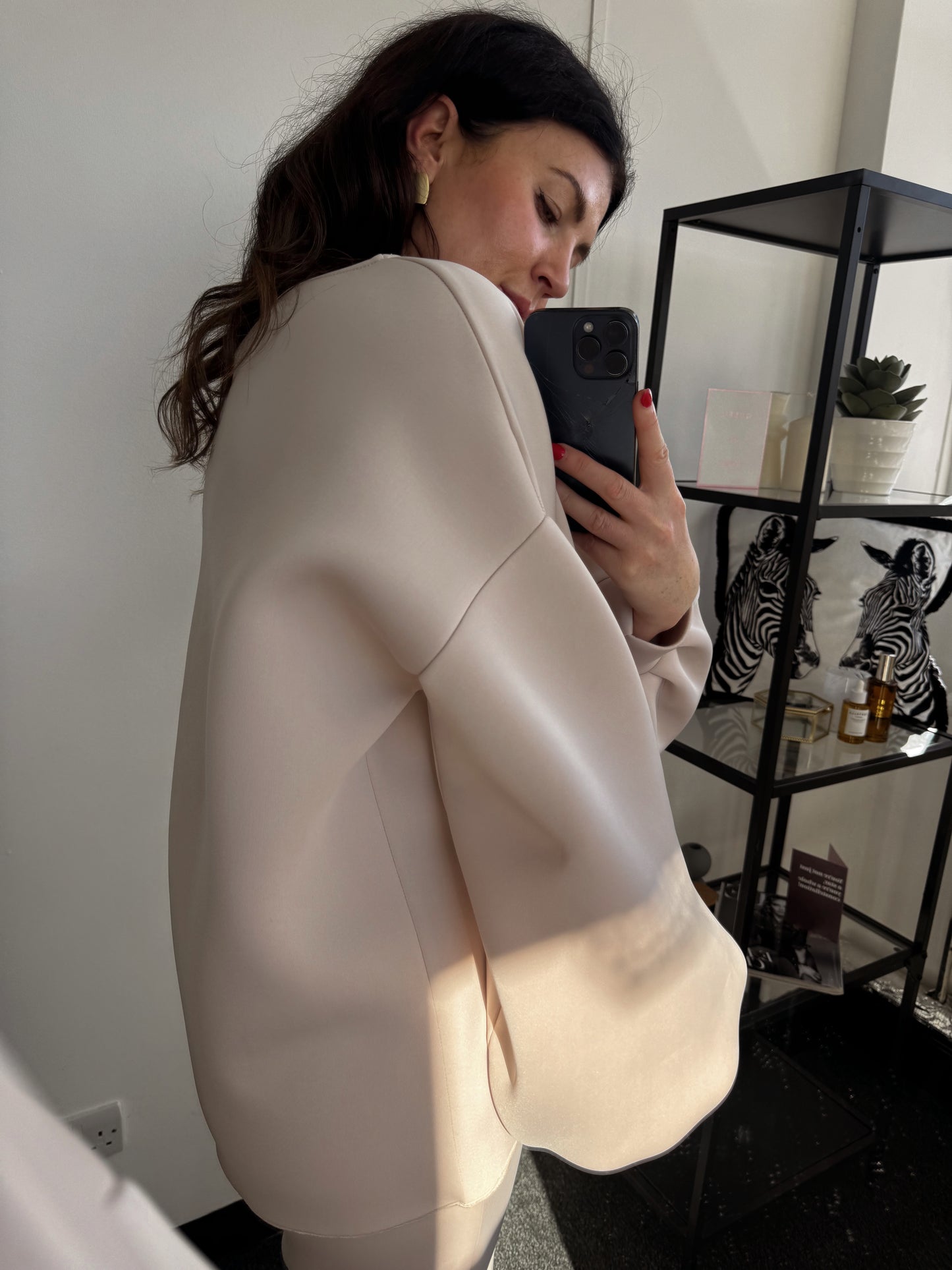 Beige Balloon Sleeve Top