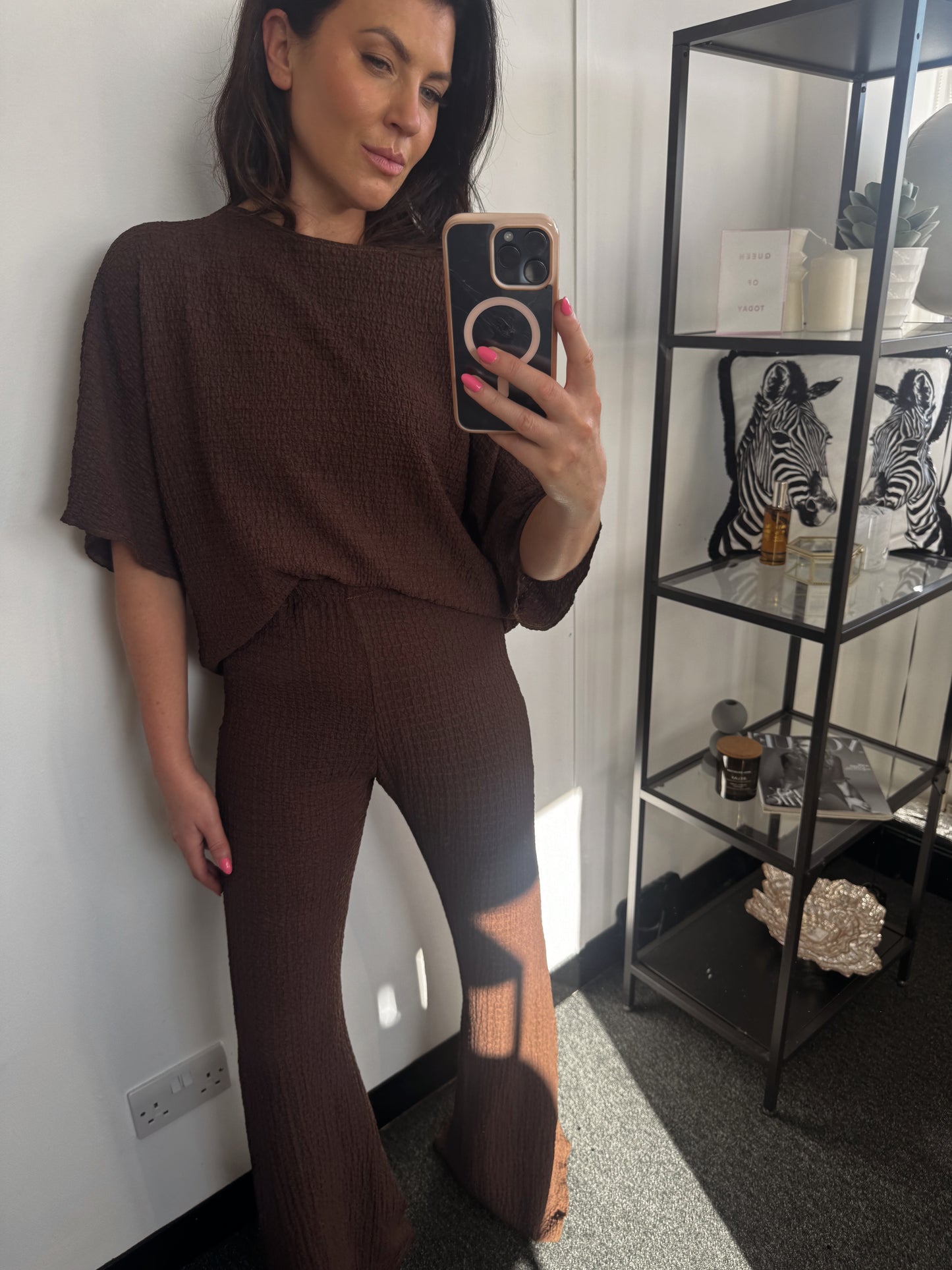 Chocolate Textured Jersey Co-Ord