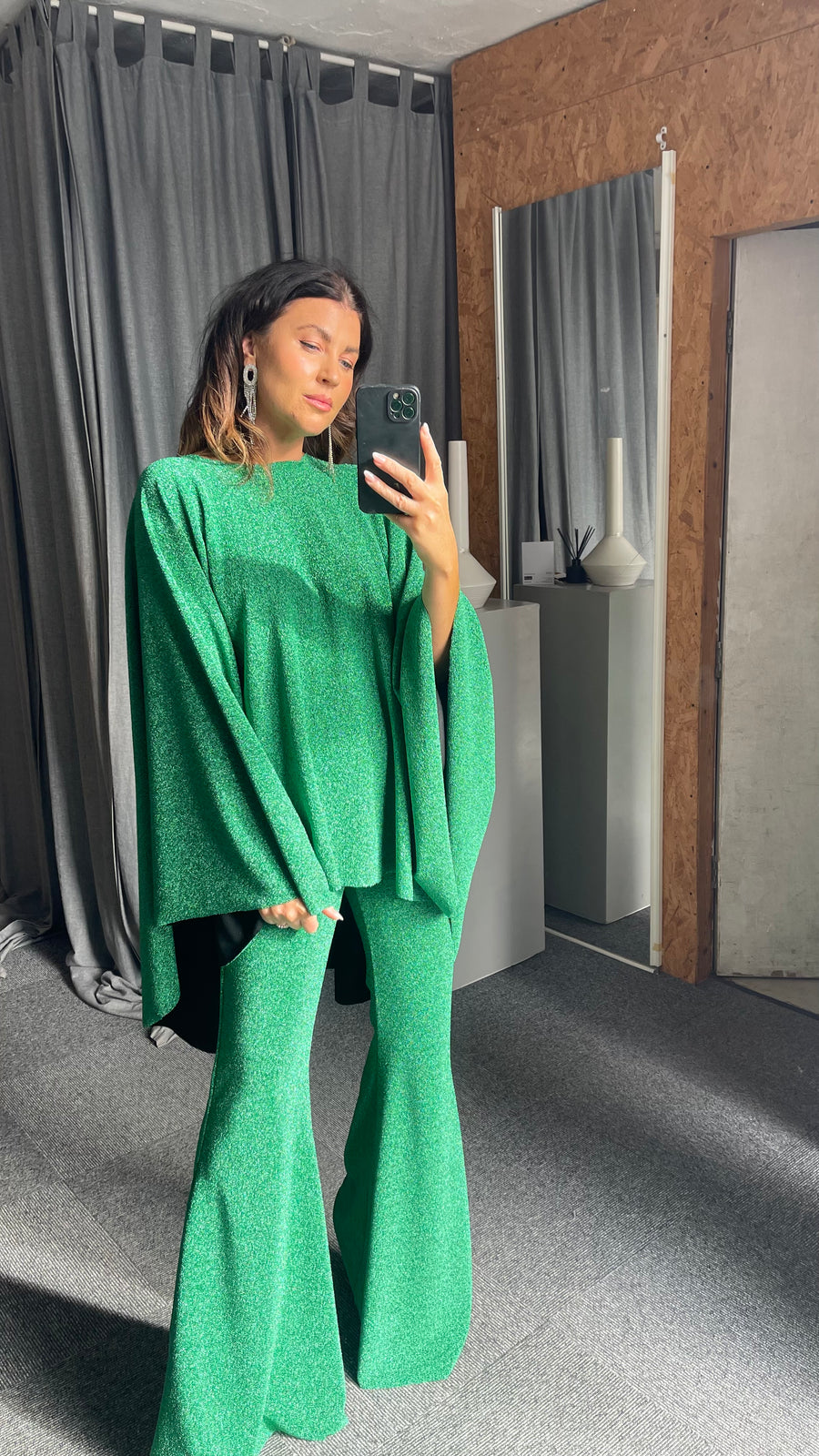 Emerald Glitter Multi-way Taba Suit