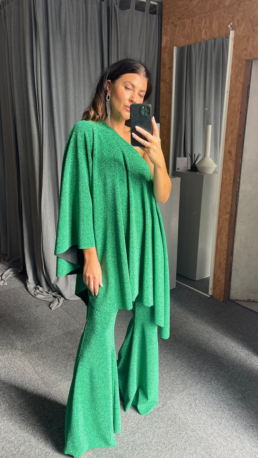 Emerald Glitter Multi-way Taba Suit