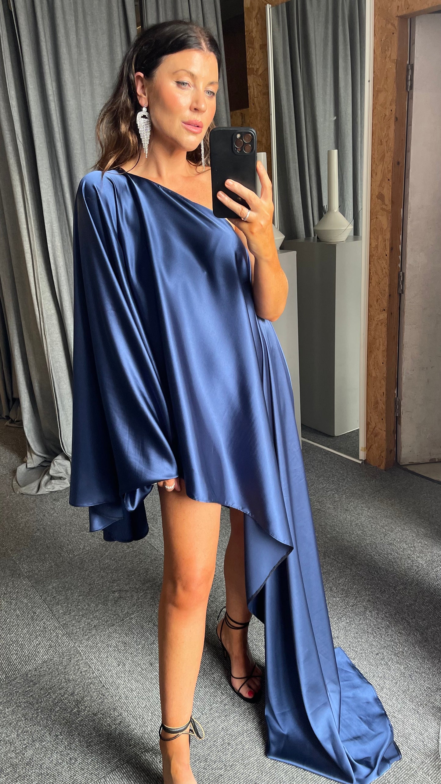 Navy Drape Dress - SALE