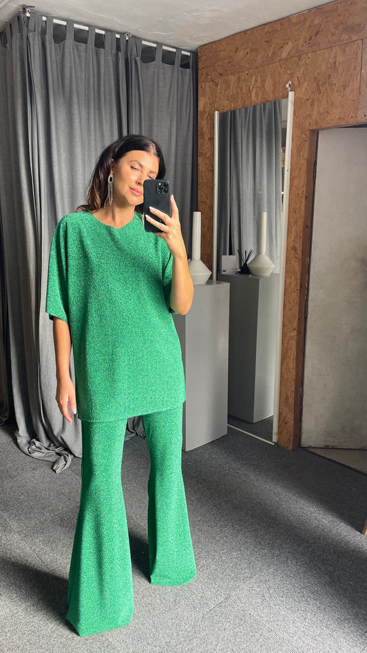 Emerald Glitter Oversized Tee