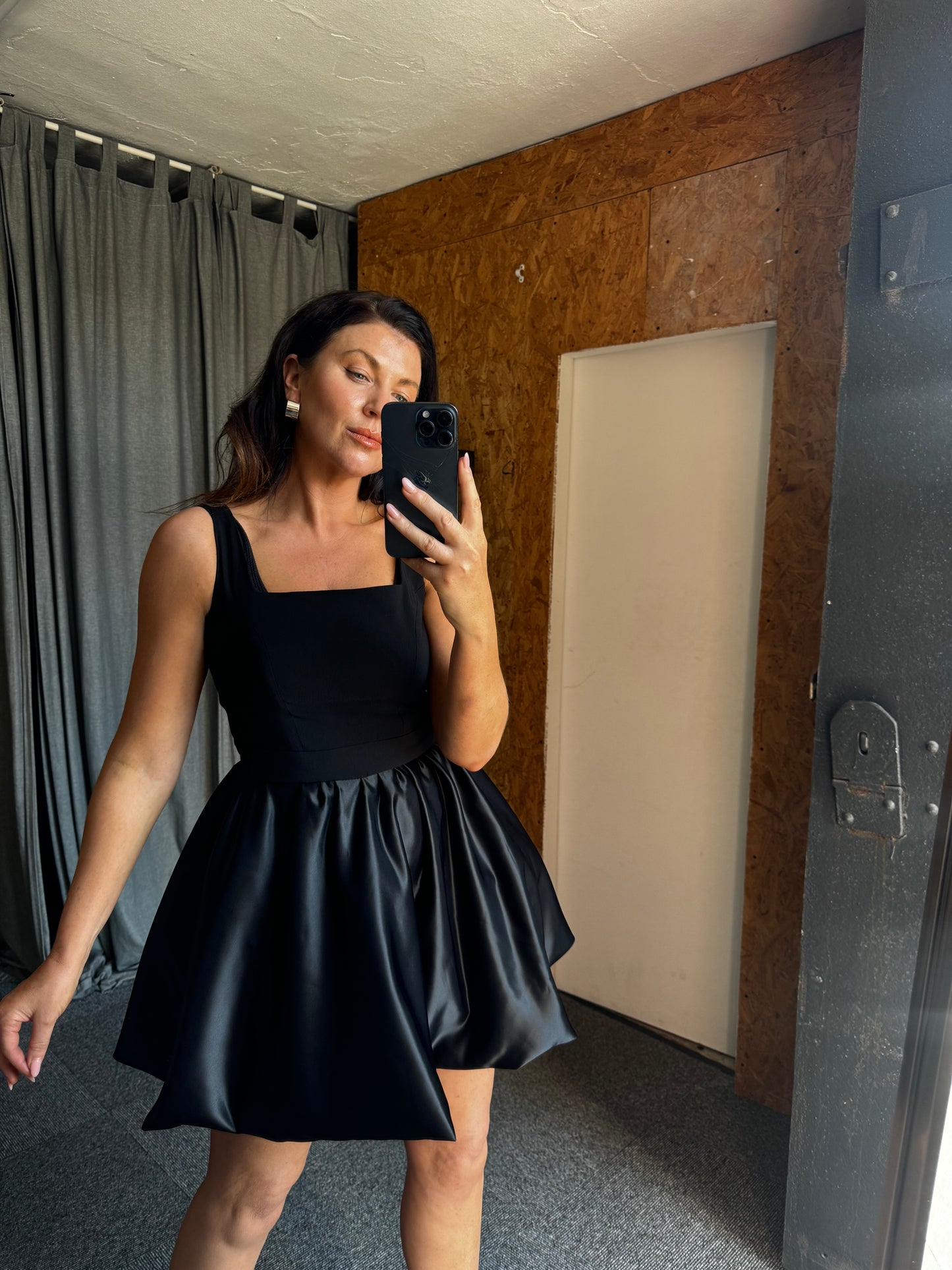 Black Puffball Mini Dress