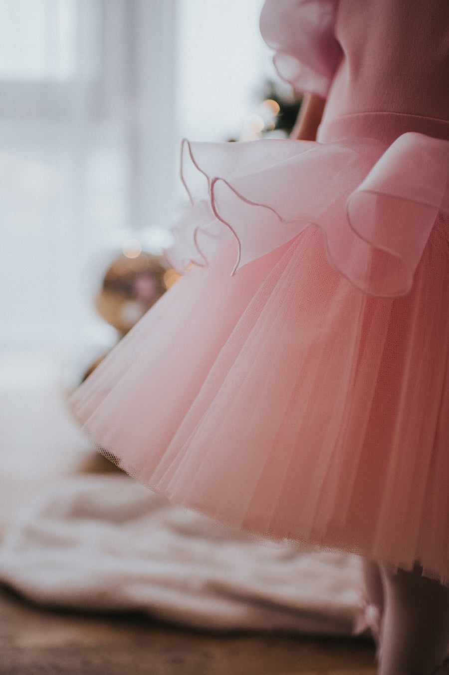 Raya Pink Crepe Organza Dress - SALE
