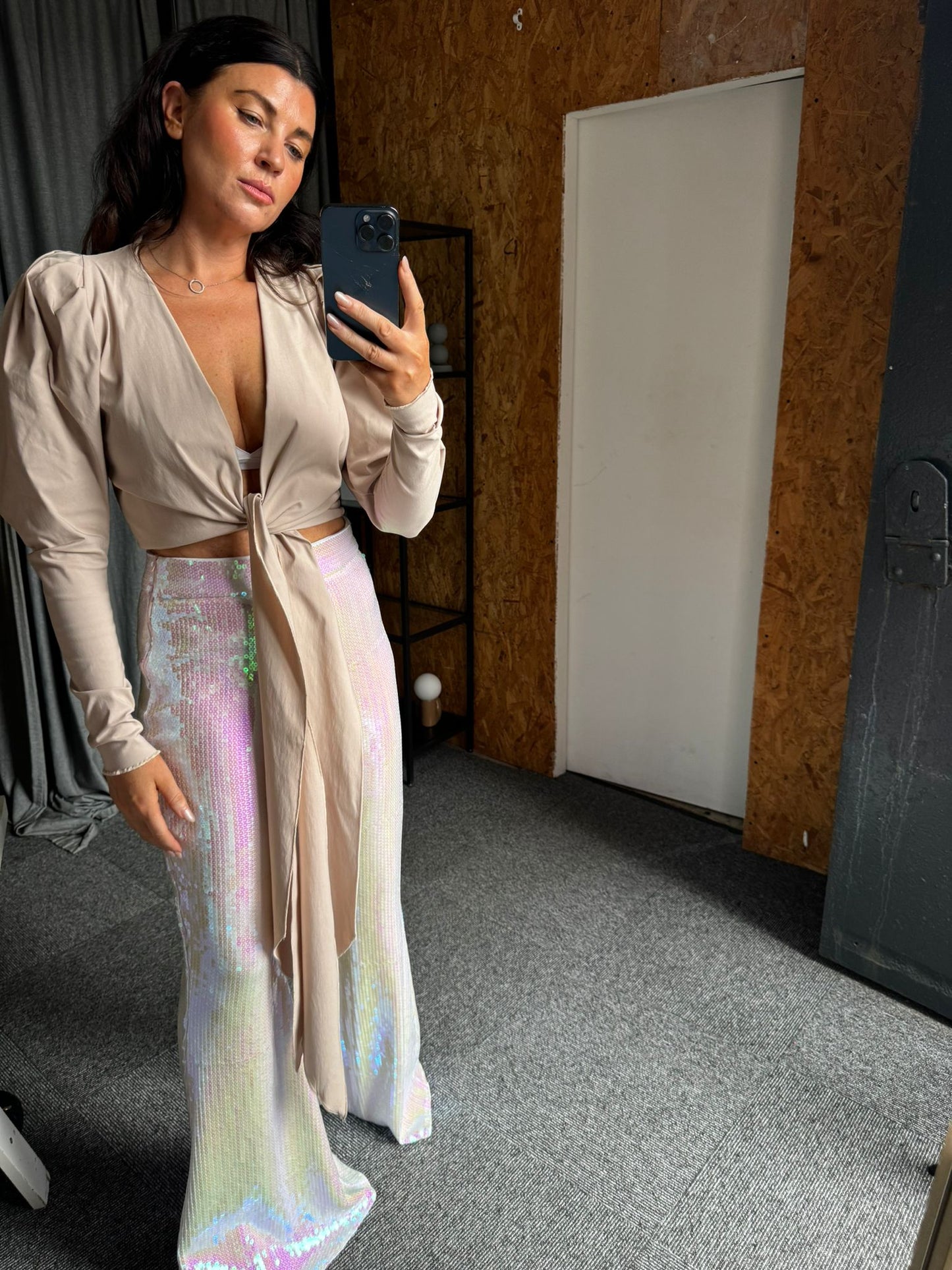 Iridescent Sequin Stretch Flares - SALE