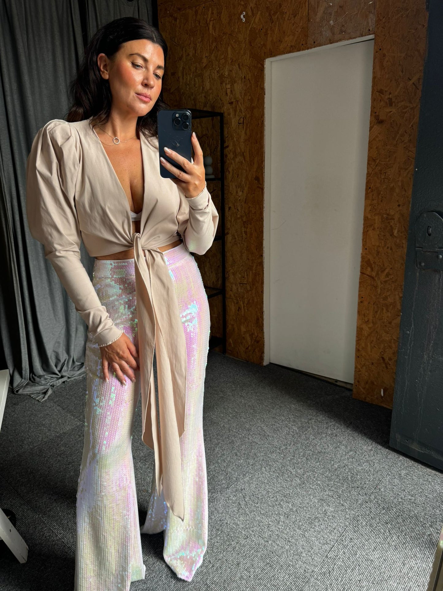 Iridescent Sequin Stretch Flares - SALE