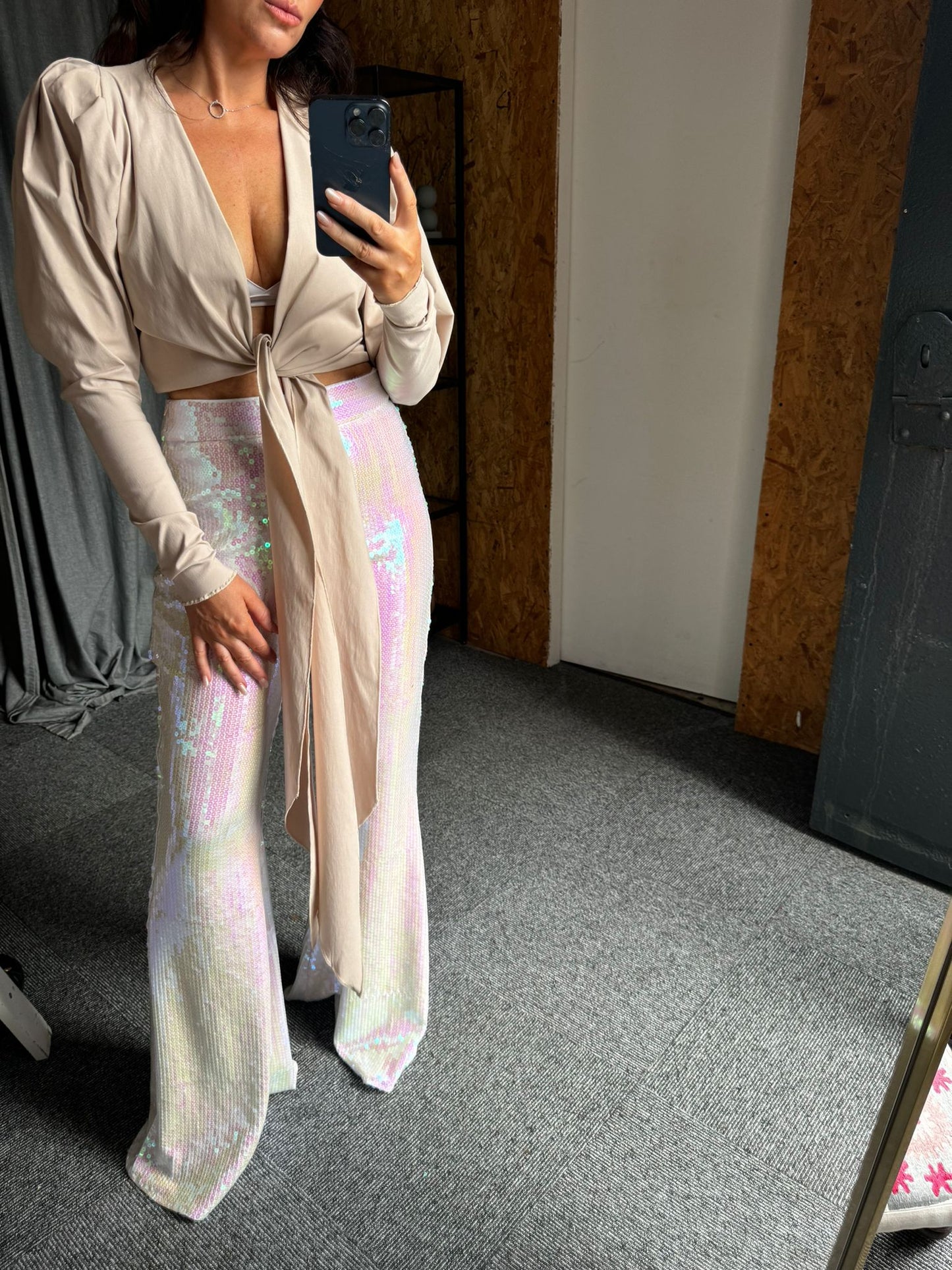 Iridescent Sequin Stretch Flares - SALE