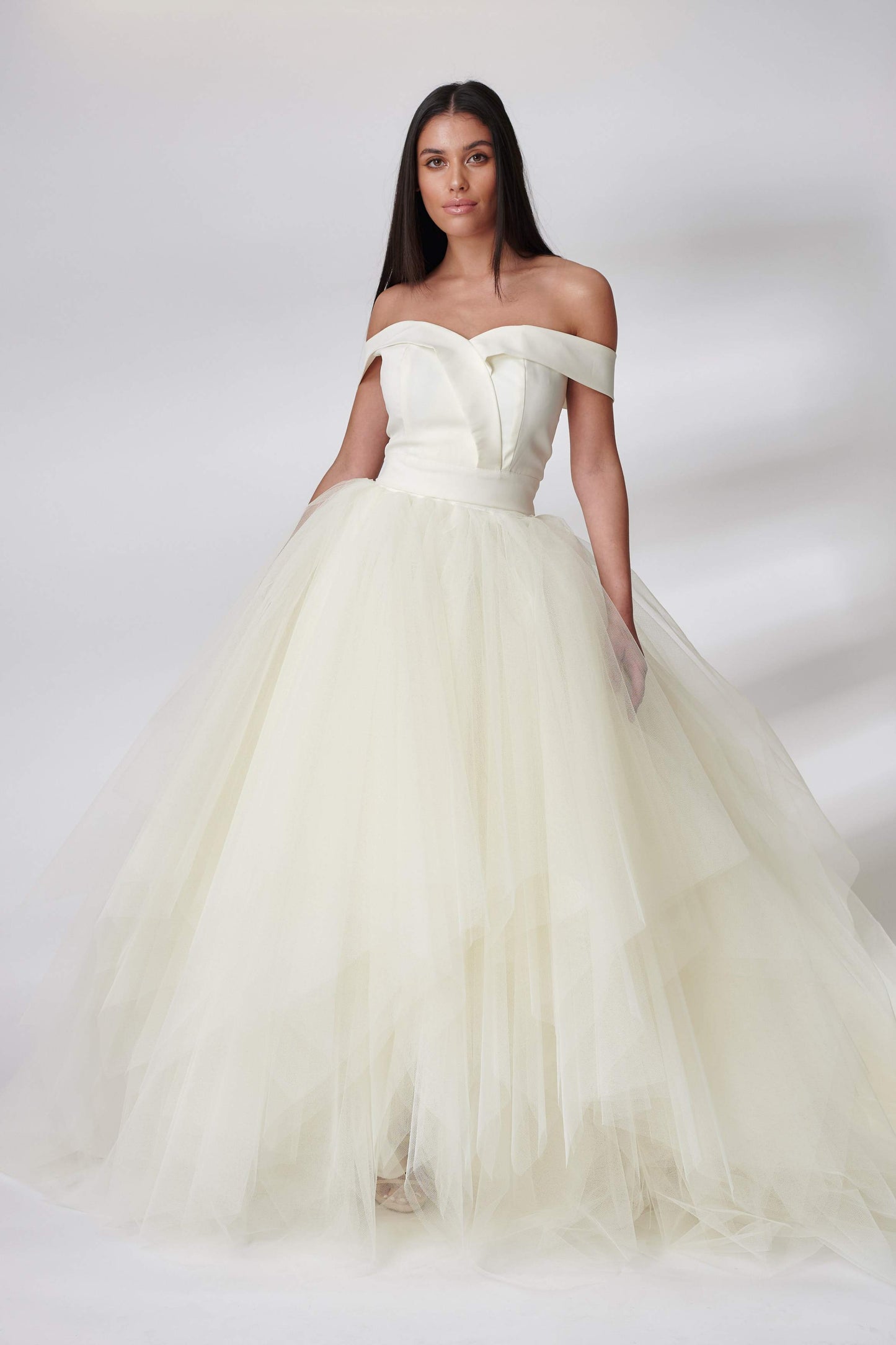 Ivory Skylla Full Length Tulle Dress