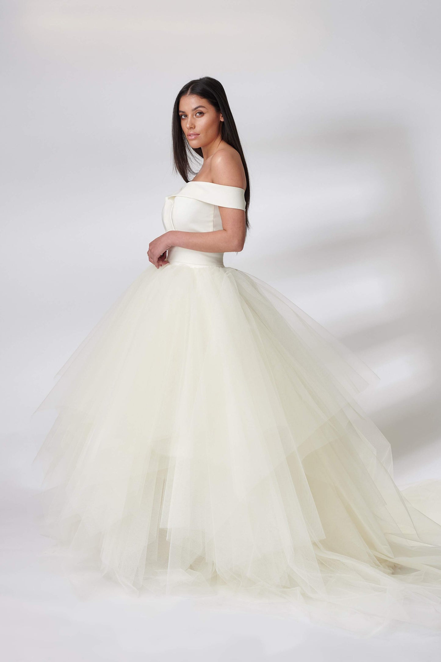 Ivory Skylla Full Length Tulle Dress