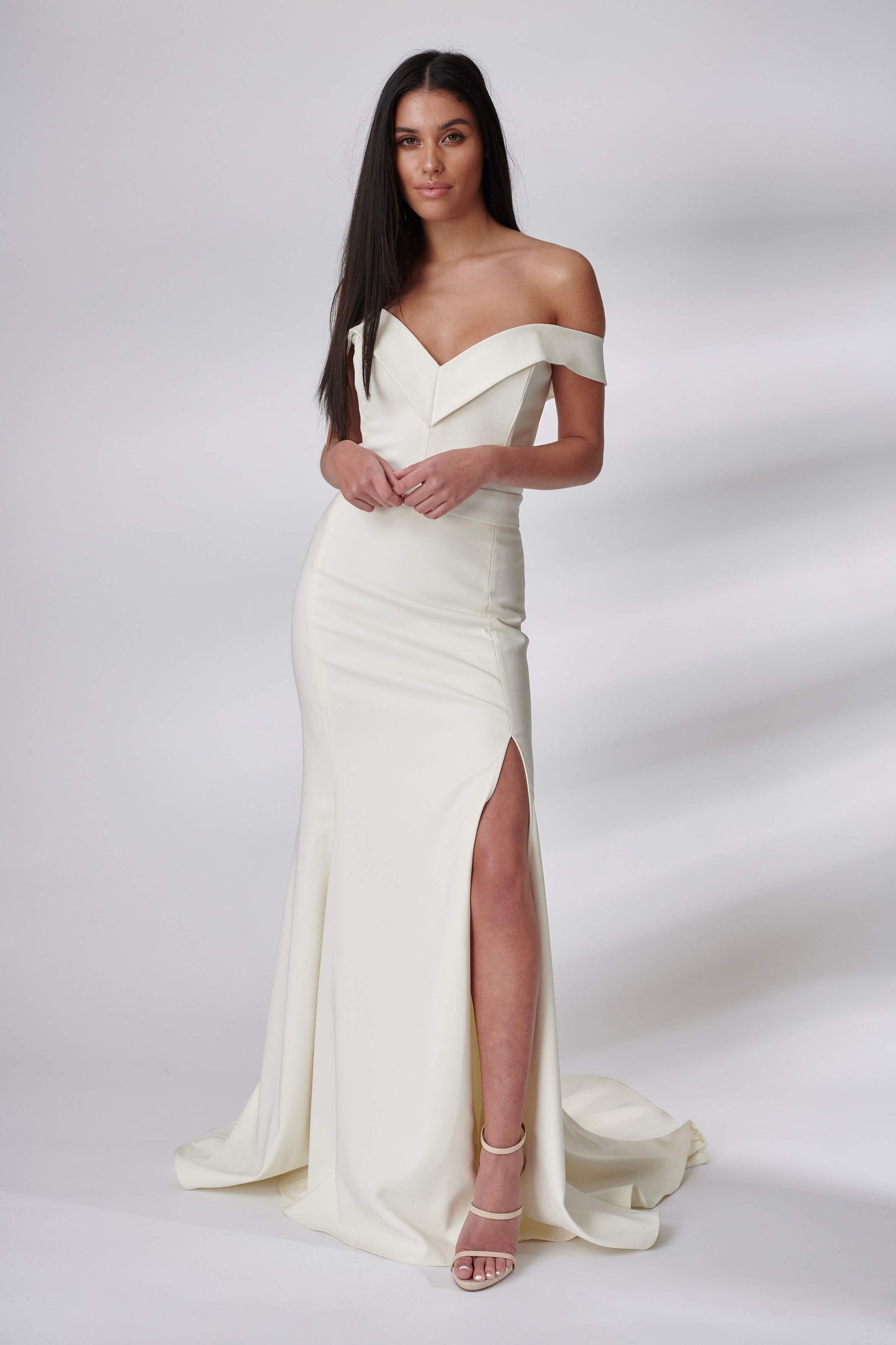 Ivory Skylla Fluted Dress