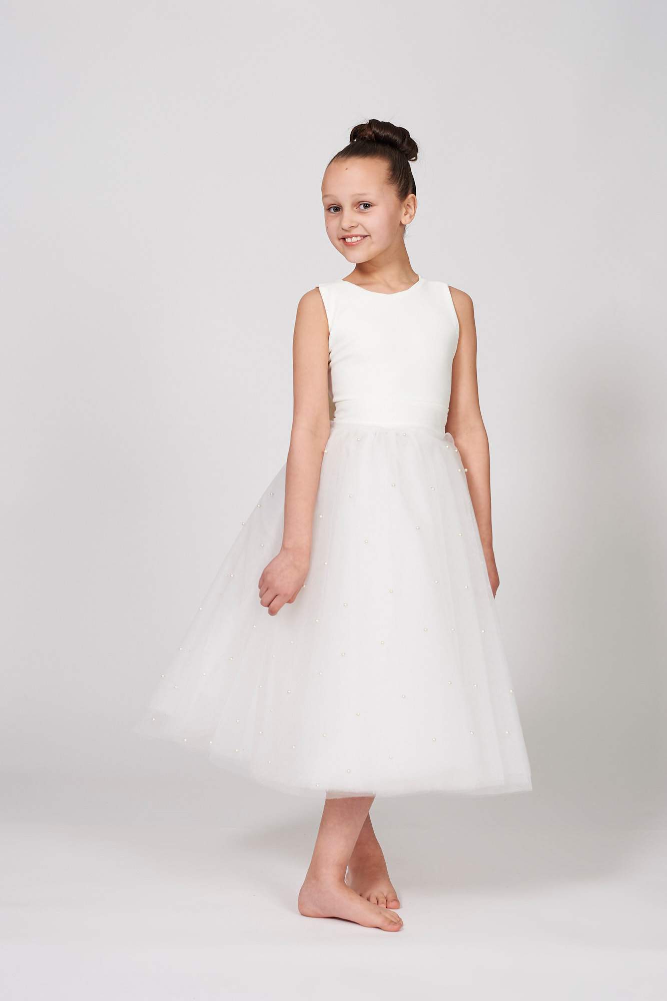 Zoe Ivory Pearl Tulle Dress