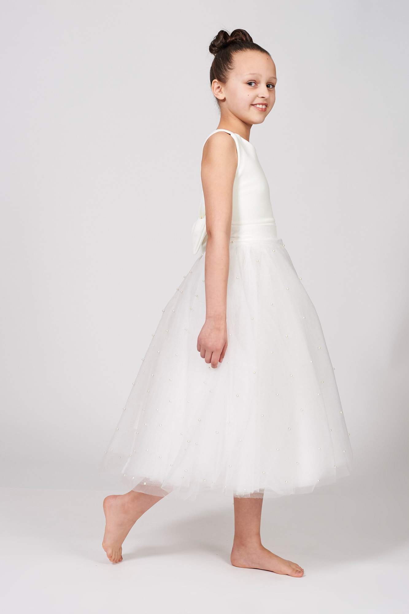 Zoe Ivory Pearl Tulle Dress