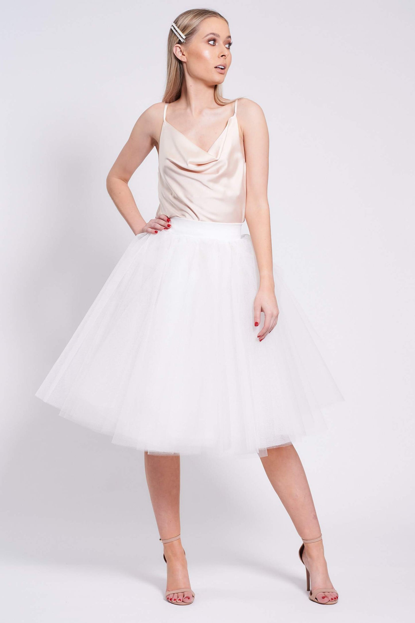 Beige Tulle Skirt - Colour Beige