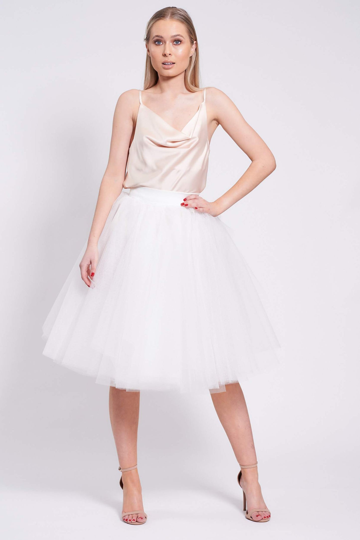 Beige Tulle Skirt - Colour Beige