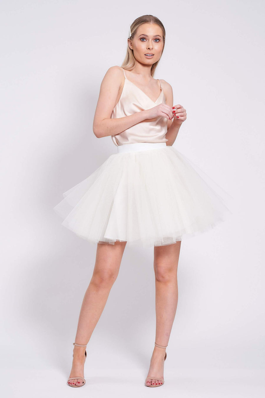 Ivory Mini Tulle Skirt