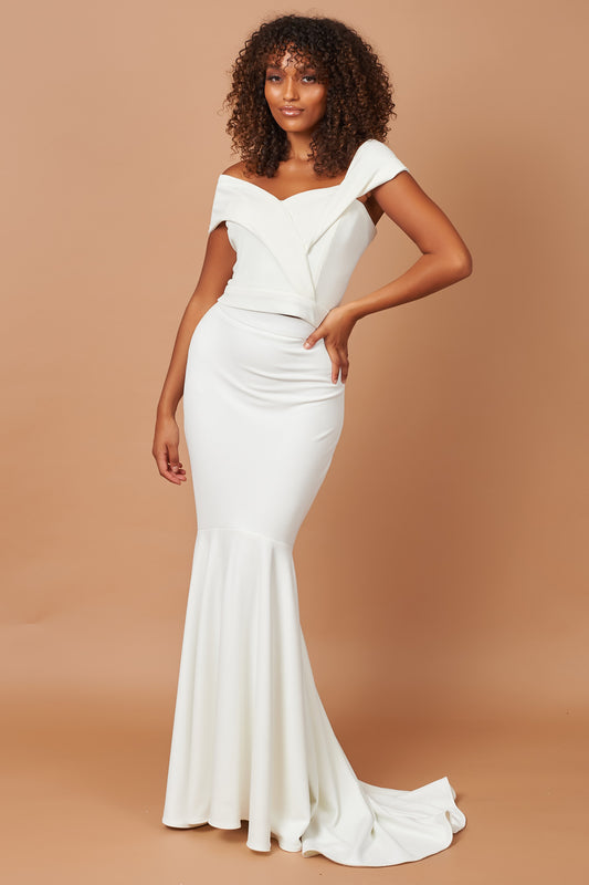 Ivory Sadie One Shoulder Bridesmaid Dress