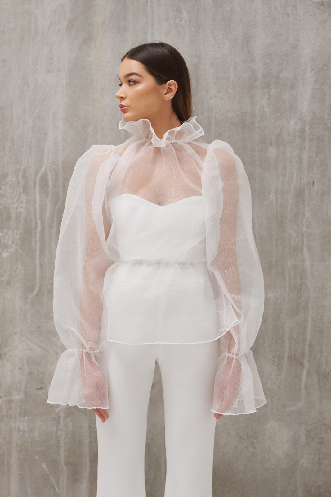 Organza Ruffle Bridal Top