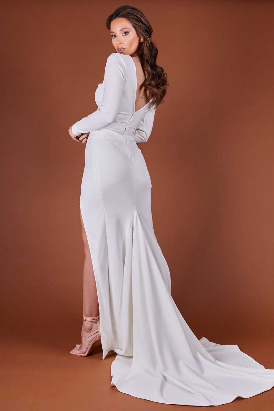 Ivory Split Hem Bridesmaid Dress