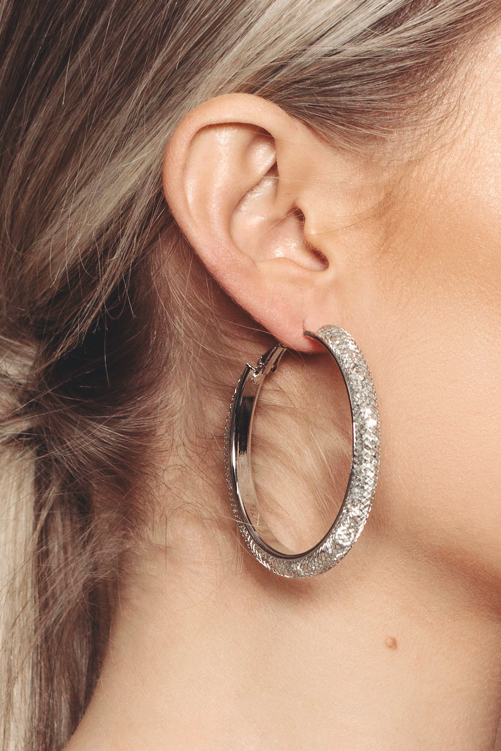 Chain Mesh Hoop Earrings