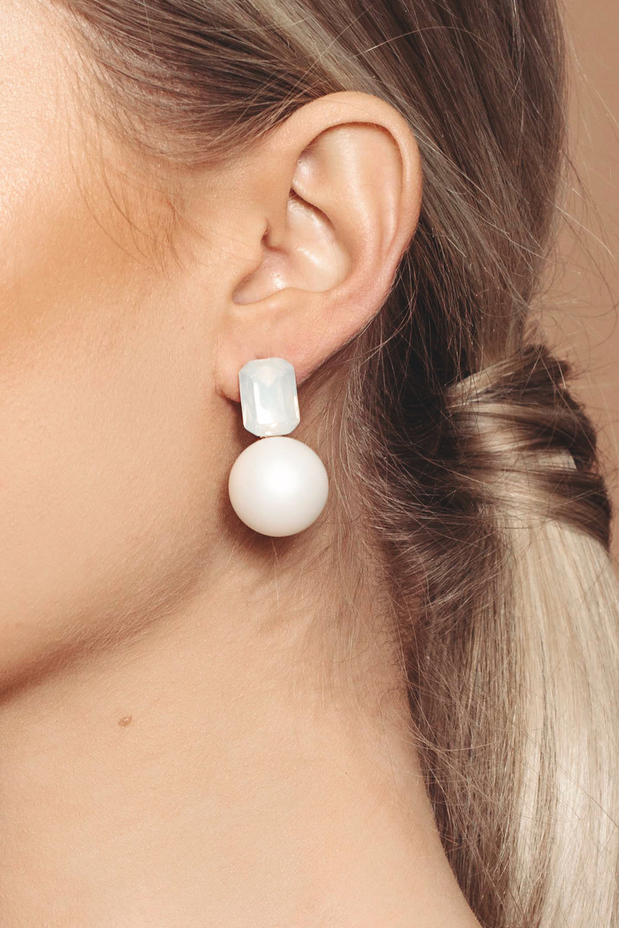 Iridescent Matte Pearl Earrings
