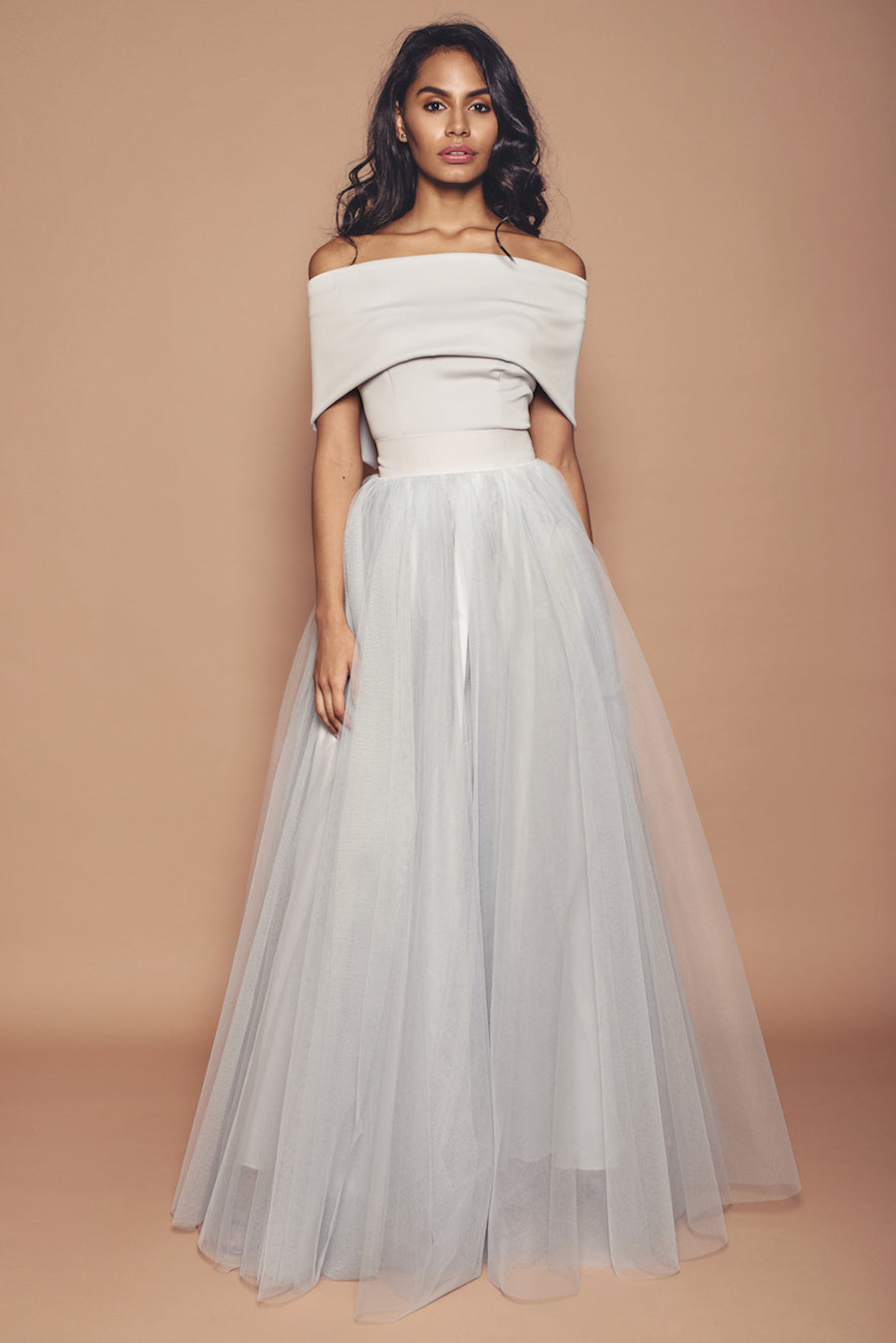 Silver Holly Tulle Dress -Full Length