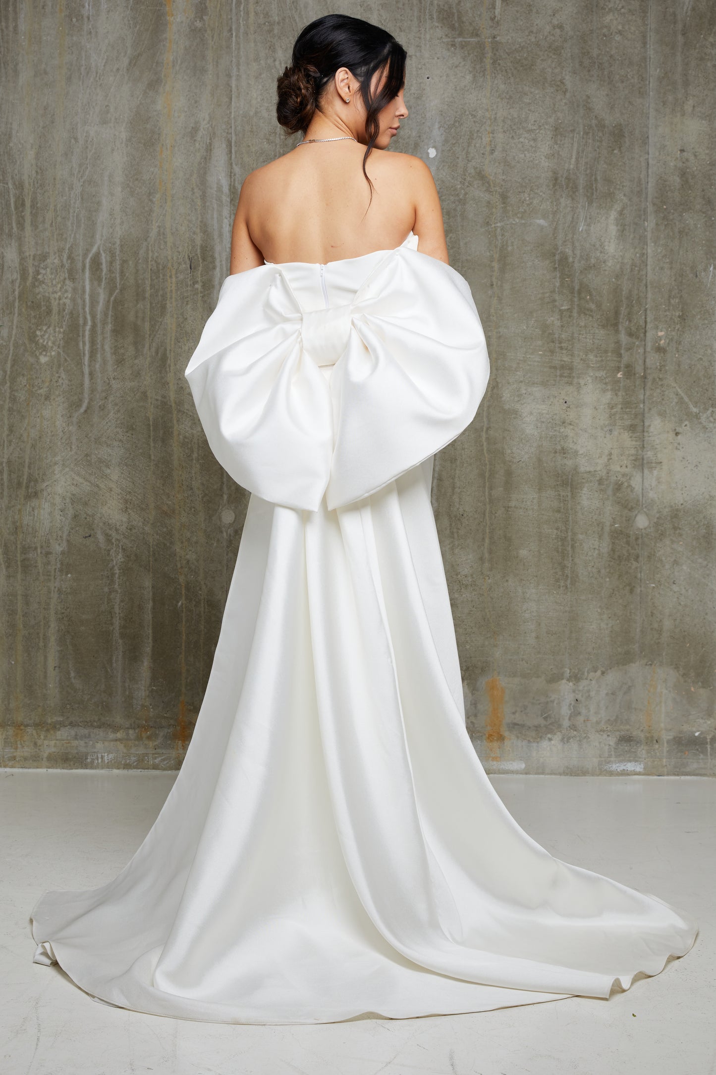 Haven Bandeau Satin Bow Back Bridal Dress